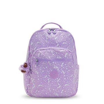 Bolsas Para Portatil Kipling Seoul Large Printed 15" Backpack Morados | MX 1663NW